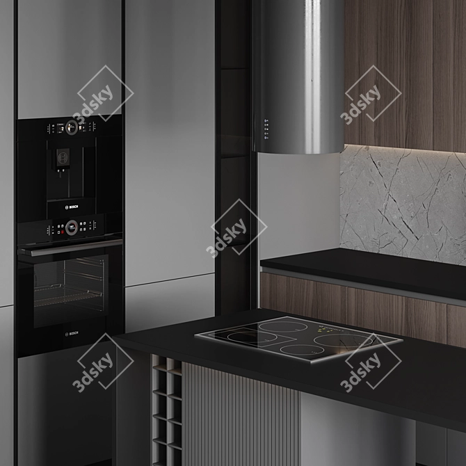 Customizable Modern Kitchen Design 3D model image 3