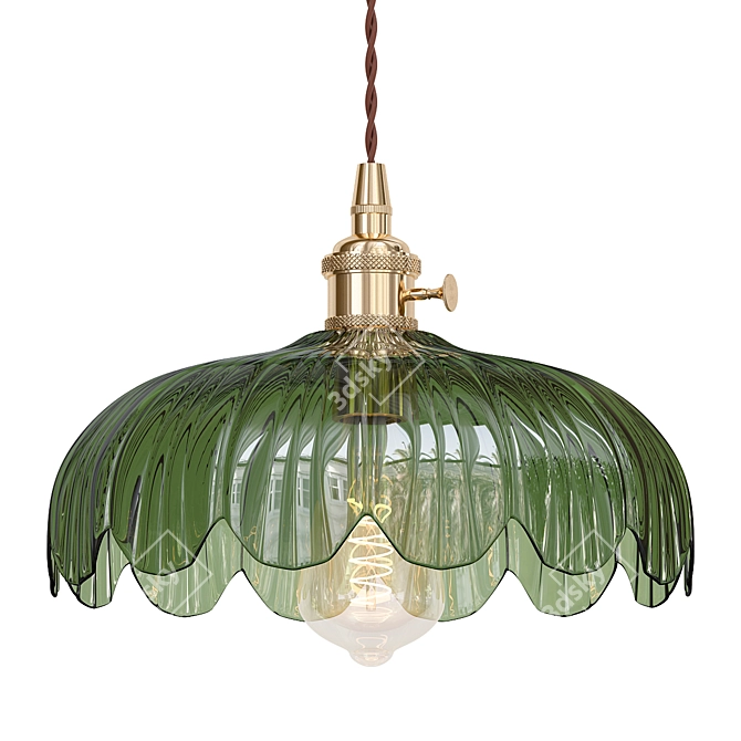 Adjustable Vintage Pendant Light 3D model image 1