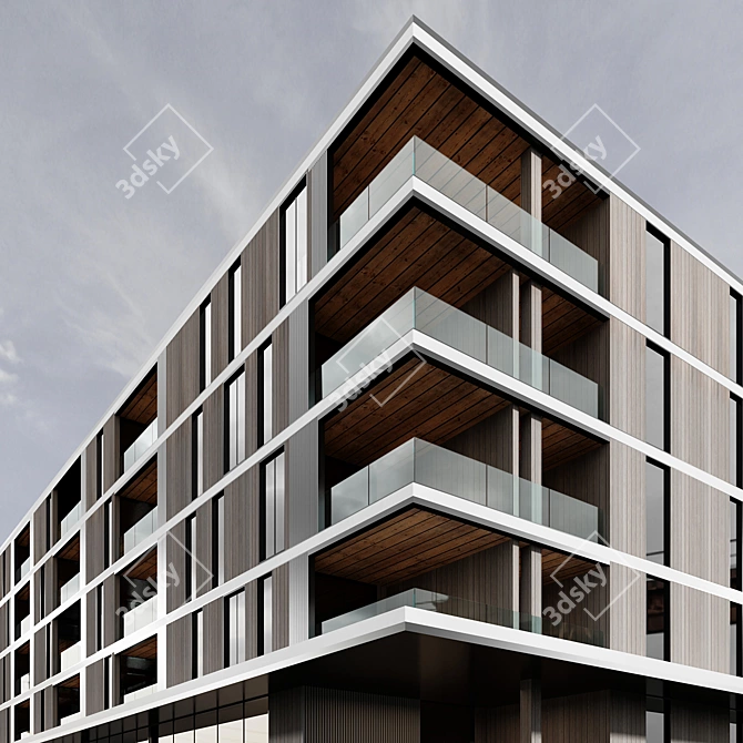 Detailed Residential Building No76 3D model image 3