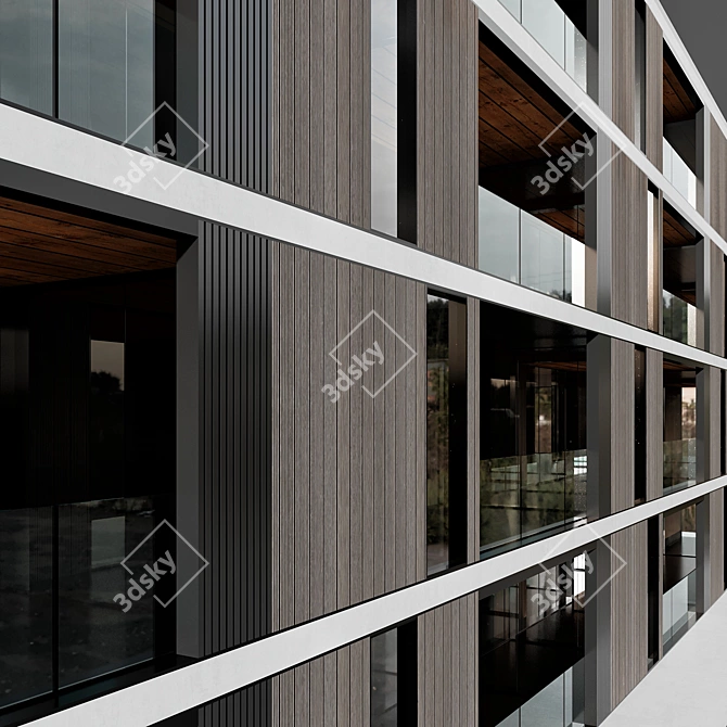 Detailed Residential Building No76 3D model image 4