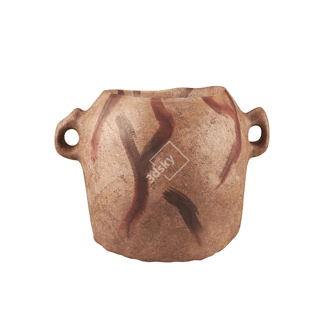 Handcrafted North African Vases 3D model image 2