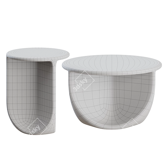 Modern Pinto Tables Set by Miniforms 3D model image 2