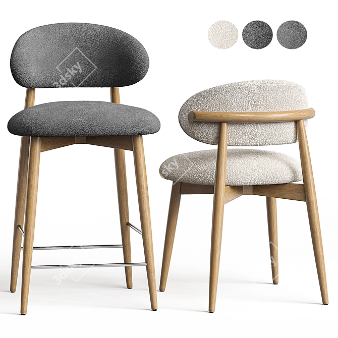 Modern Barstool Lucas Mob Trendy 3D model image 1