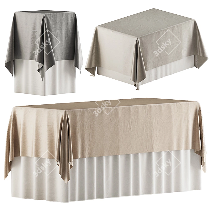 Restaurant Tablecloth - Rectangle Set 3D model image 1