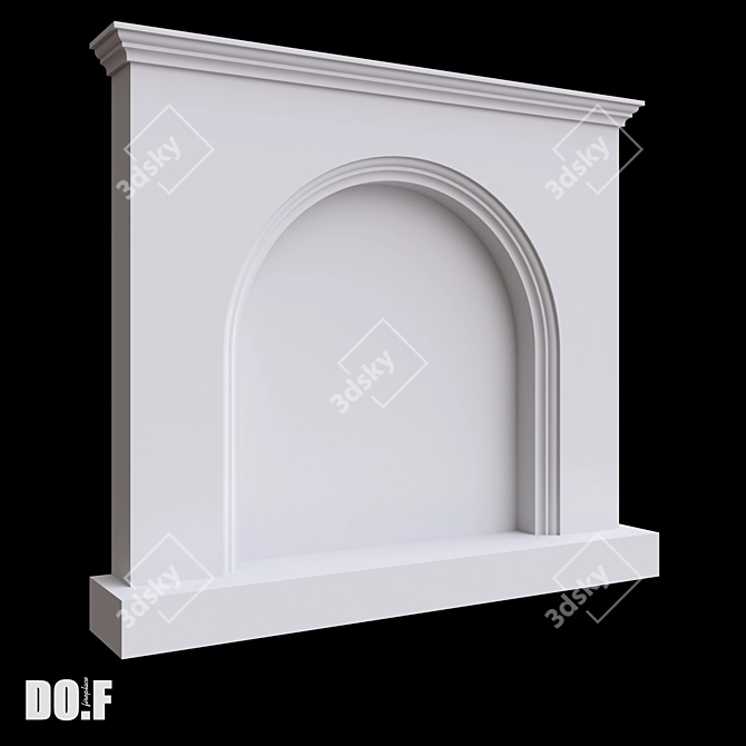 Gypsum Fireplace Portal KH37.2 3D model image 1