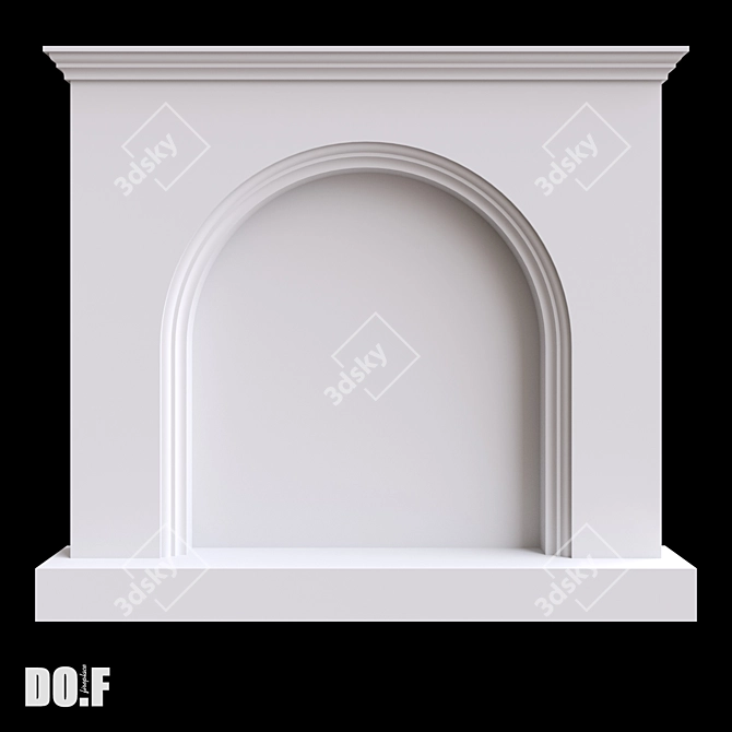 Gypsum Fireplace Portal KH37.2 3D model image 2