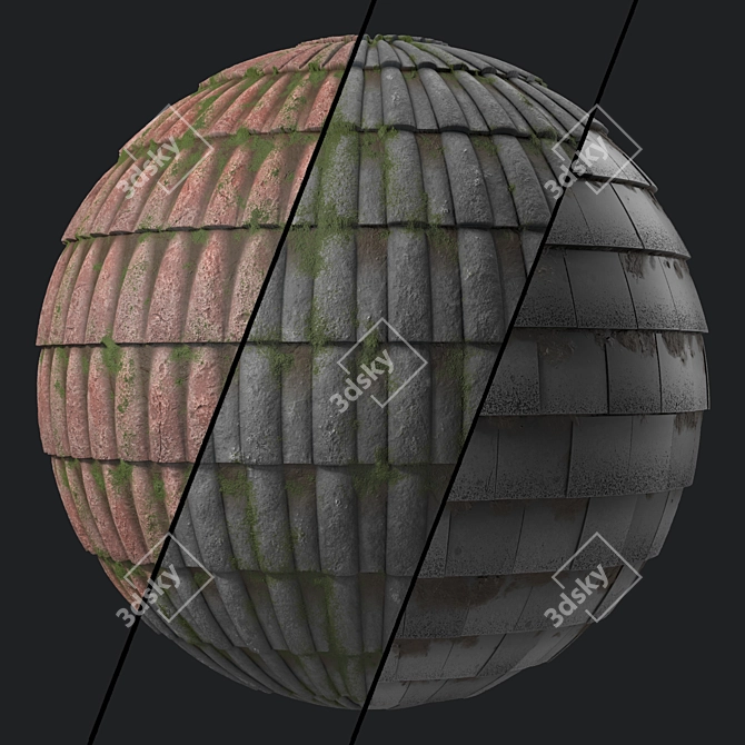 Artisan Concrete Roofing Tile 3D model image 8