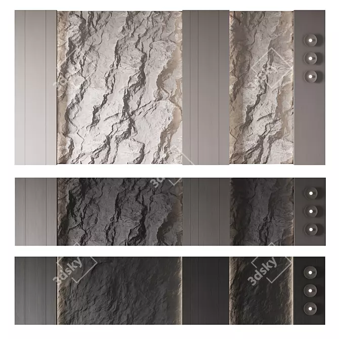 Stone Accent Wall Panel 3D model image 1