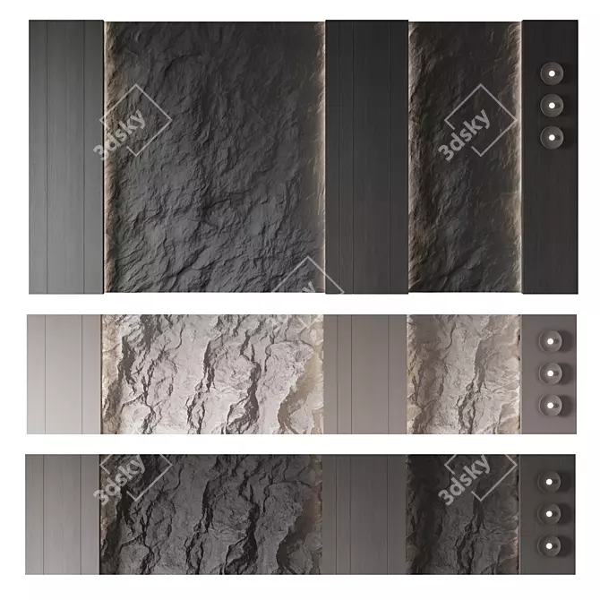 Stone Accent Wall Panel 3D model image 2