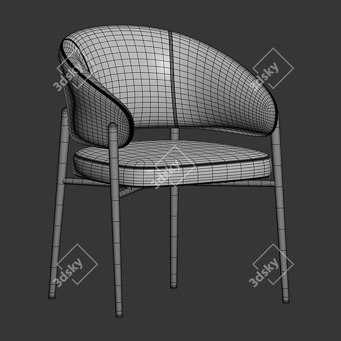 Modern Chic Linda Chair Design 3D model image 5