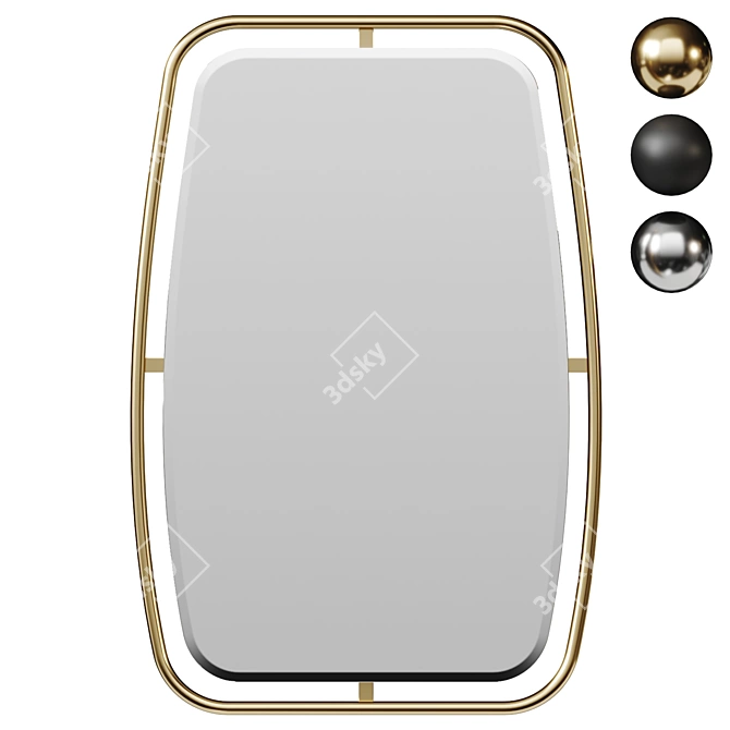 Sleek Modern Wall Mirror 3D model image 1