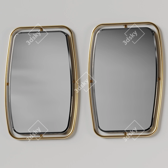 Sleek Modern Wall Mirror 3D model image 6