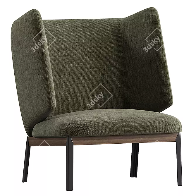 Elegant High Back Armchair Design 3D model image 2