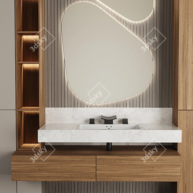 Modern Bathroom Furniture Set 04 3D model image 2