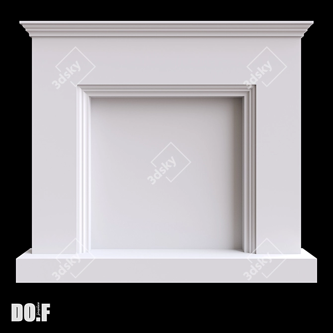 Customizable Gypsum Fireplace Portal 3D model image 2