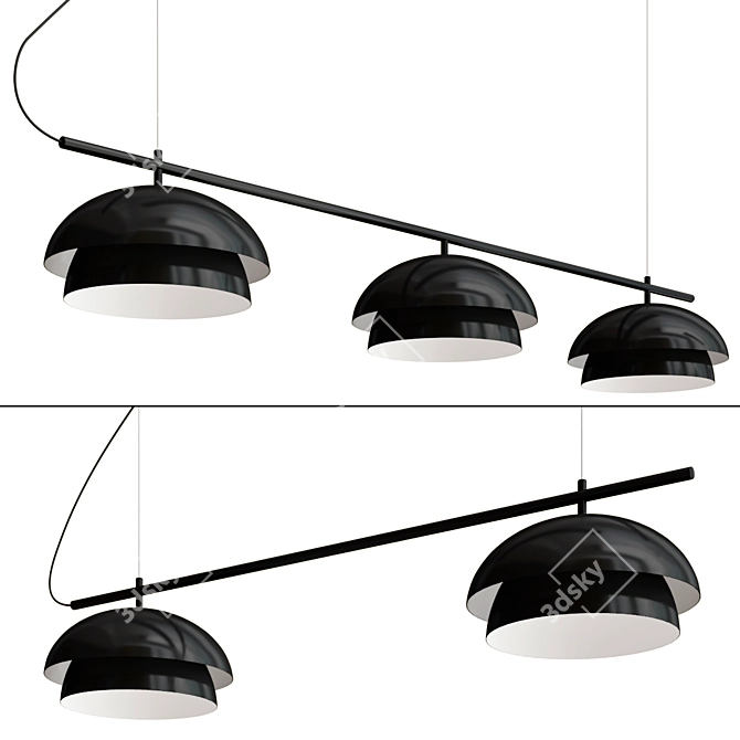 Linear Chandelier Bar Canopy Light 3D model image 1