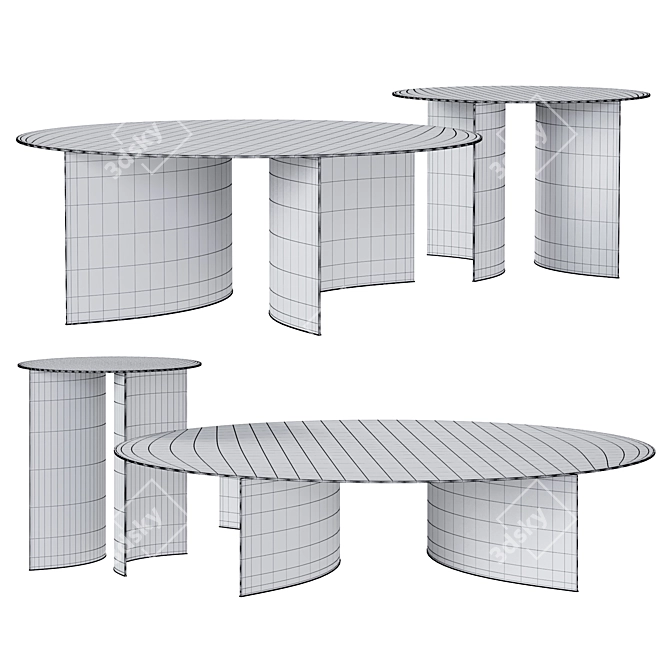 Elegant Modern Flou TABLES 3D model image 3