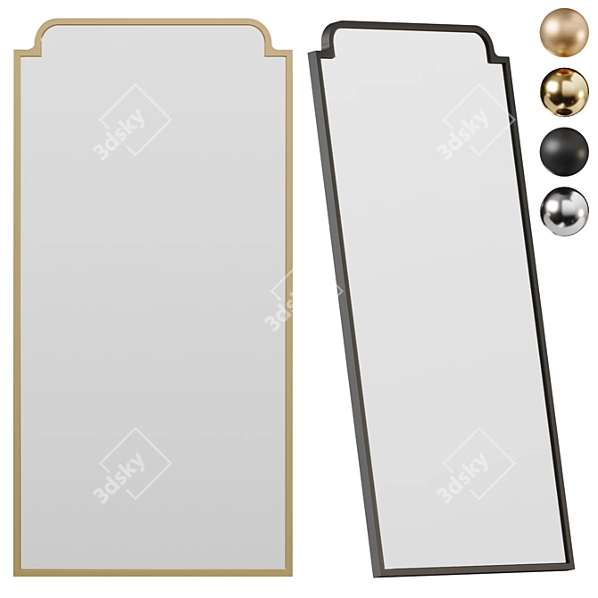 Heidi Rectangular Wall Mirror 3D model image 1