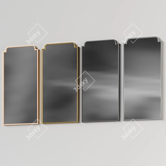 Heidi Rectangular Wall Mirror 3D model image 4