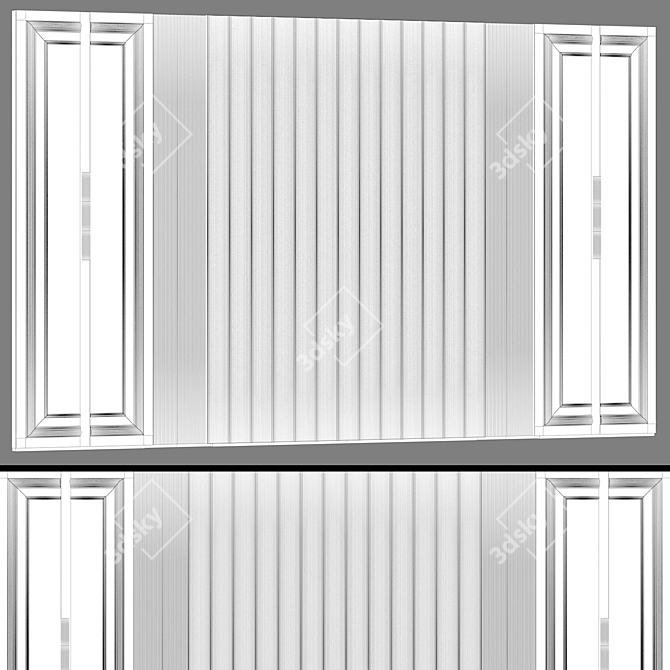 Neo-Classical Modular Wall Panels 3D model image 5