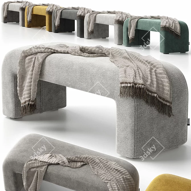 Cosy Puff and Bench Set 3D model image 20