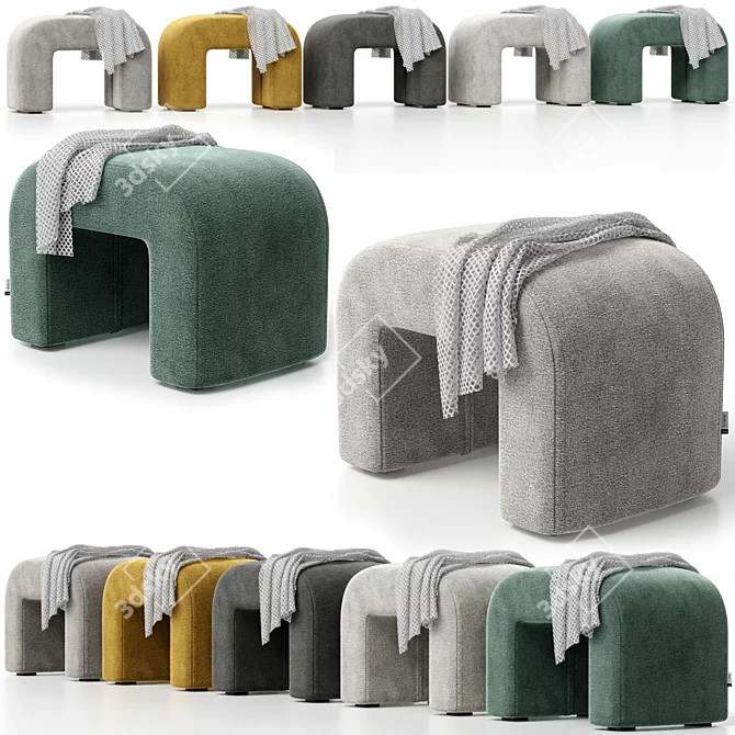 Cosy Puff and Bench Set 3D model image 21