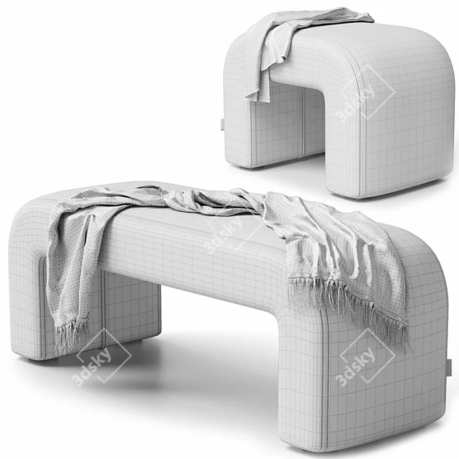 Cosy Puff and Bench Set 3D model image 22