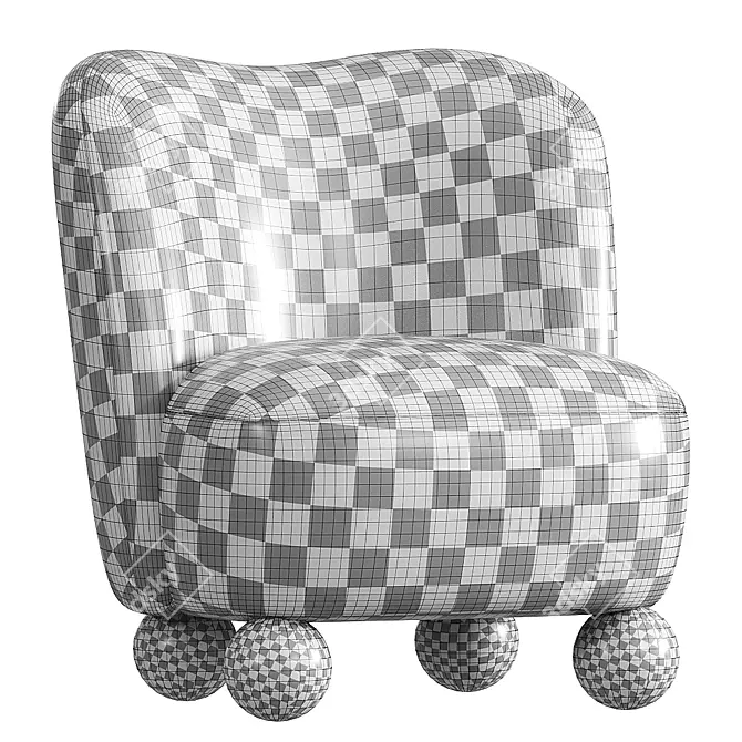 Modern Alice Lounge Chair: 3D-Ready 3D model image 6