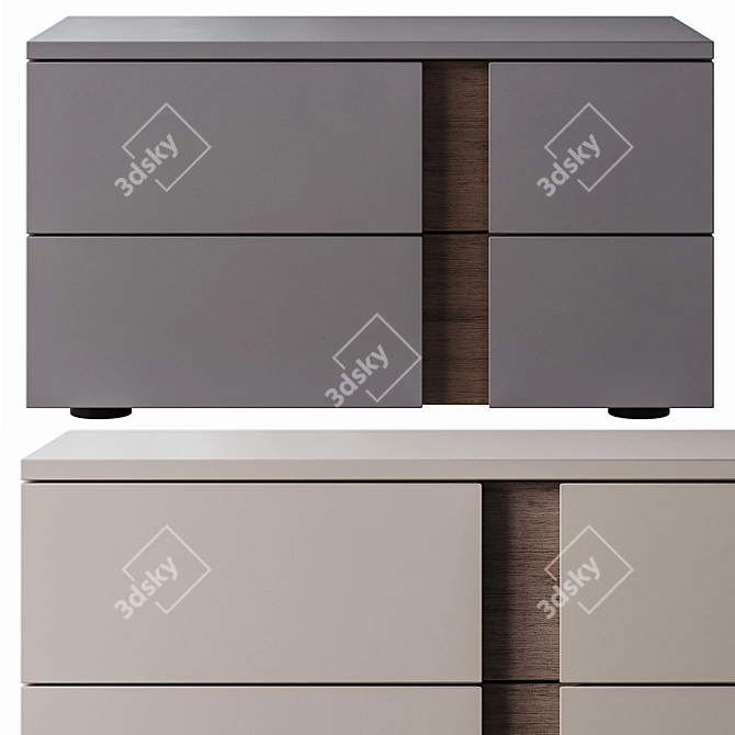 Modern Park Dresser and Nightstand 3D model image 2