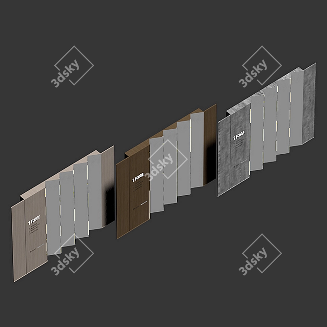 Wall Mailbox Set with Stylish Finishes 3D model image 7