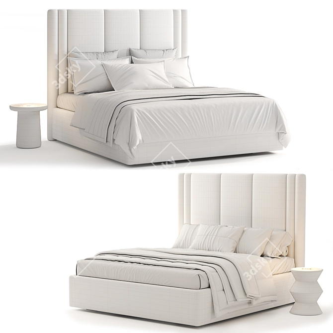  WELLS BED By Cazarina, 3D Bed Model 3D model image 6