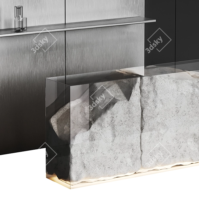 Modern Stone Reception Desk	Set 3D model image 3