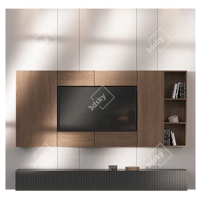 Modern TV Wall Set 2014 3D model image 1