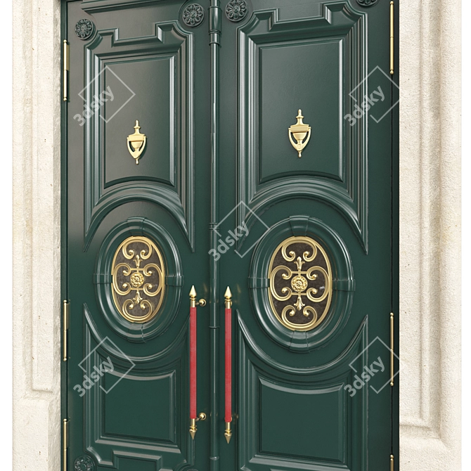 Classic Style Tempera Door 3D 3D model image 3