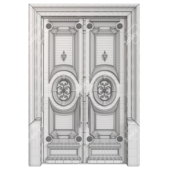 Classic Style Tempera Door 3D 3D model image 6