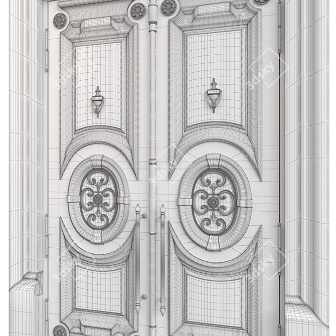 Classic Style Tempera Door 3D 3D model image 7