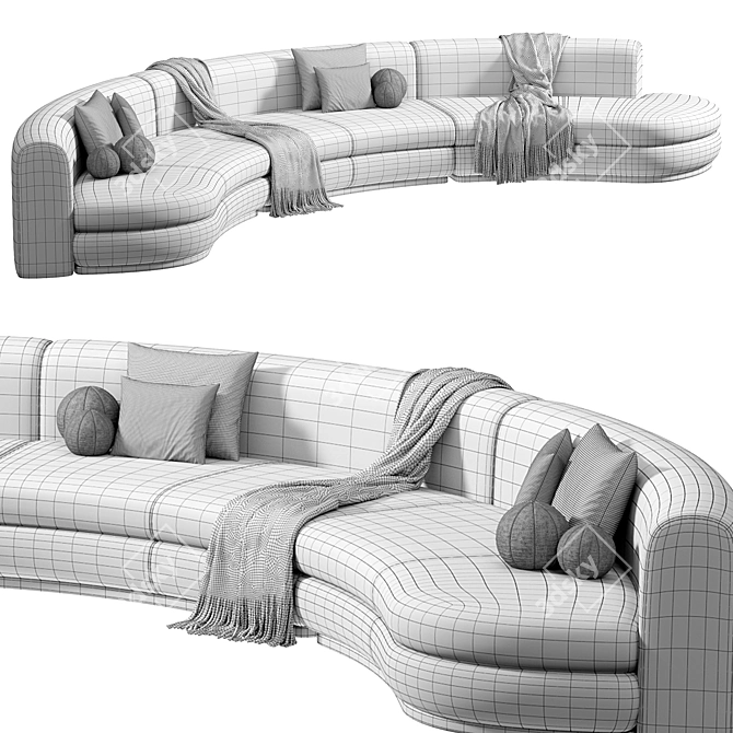 Elegant Orleans Sofa by Cazarina 3D model image 6