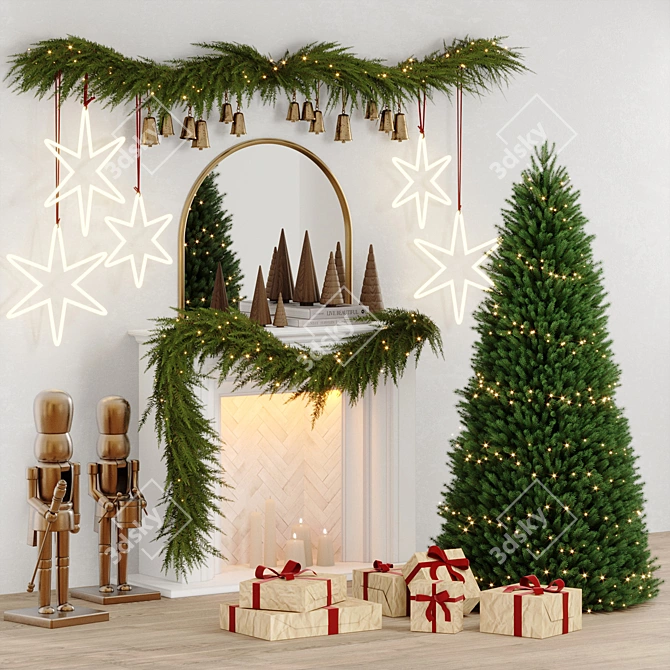 Seasonal Christmas Tree Decoration Set 3D model image 1