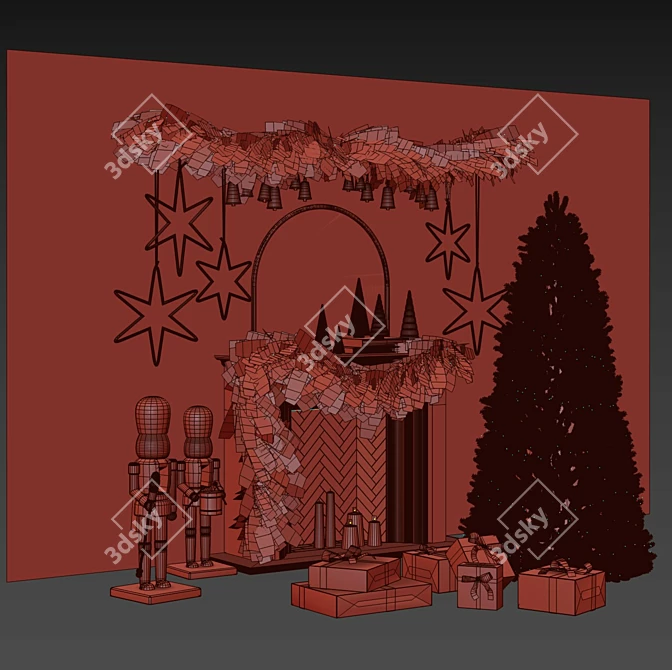 Seasonal Christmas Tree Decoration Set 3D model image 5