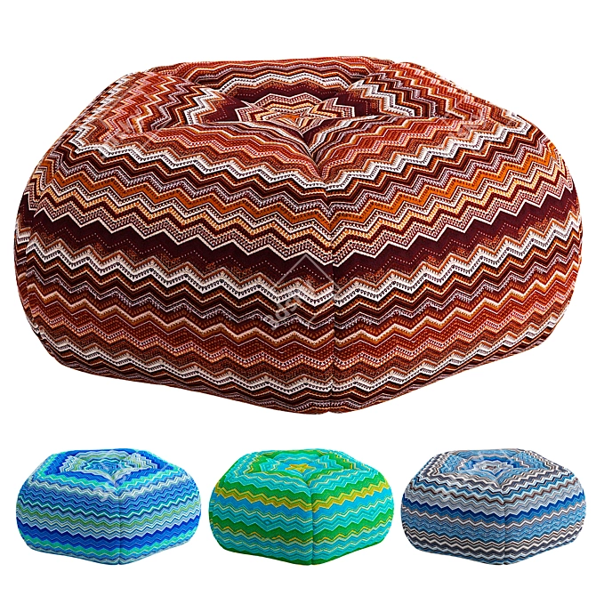 Luxury Microfiber Pouf Model 3D model image 1