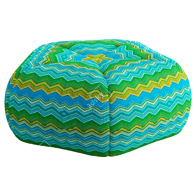 Luxury Microfiber Pouf Model 3D model image 2