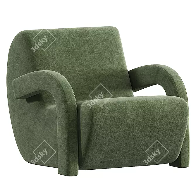 Sleek Leo Accent Chair Grayson 3D model image 2