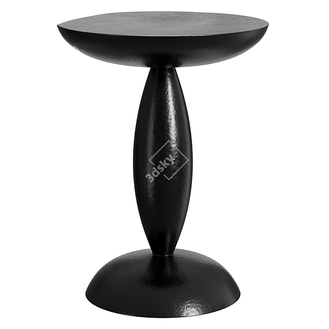 Hand-Rubbed Black Side Table 3D model image 1