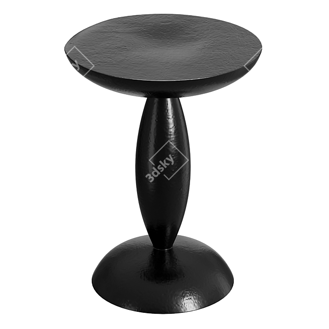 Hand-Rubbed Black Side Table 3D model image 2