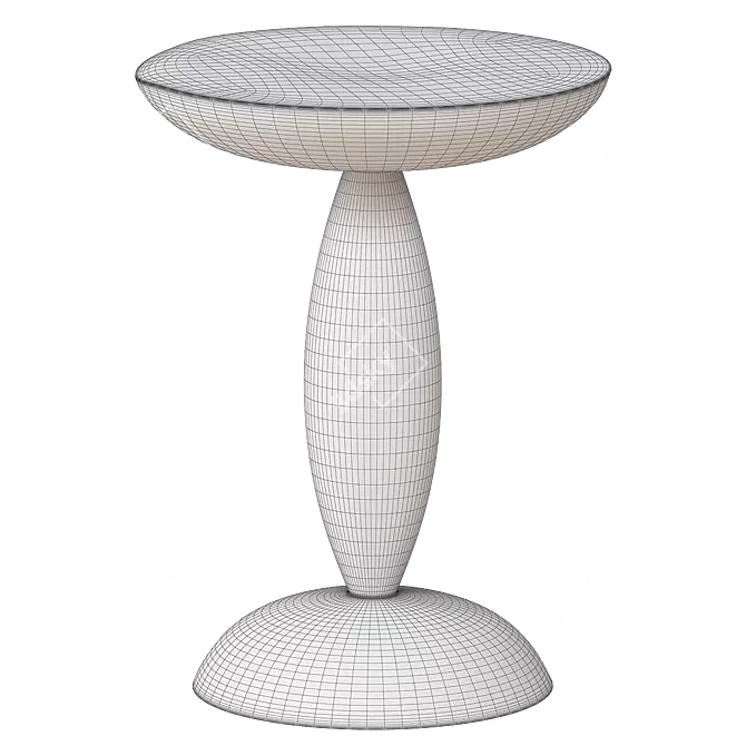 Hand-Rubbed Black Side Table 3D model image 3