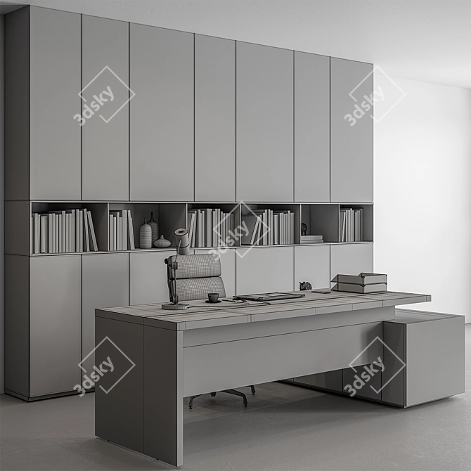 Executive Boss Office Desk 542 3D model image 4