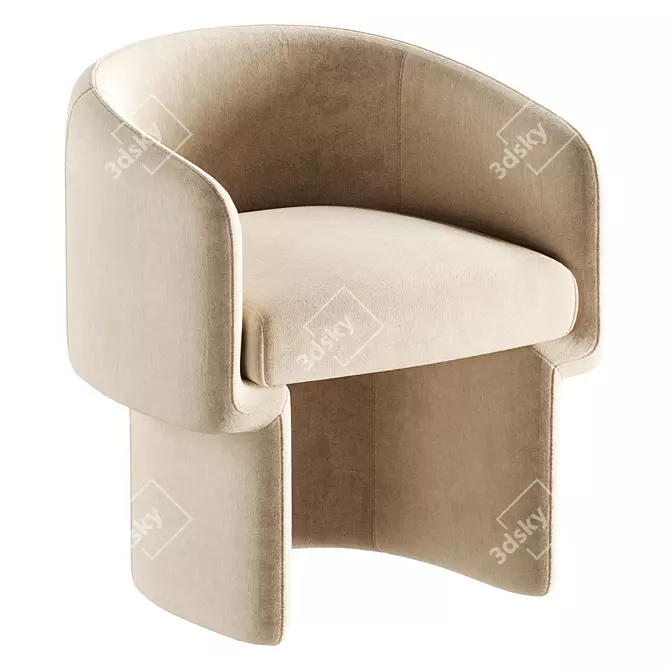 Contemporary Jessie Barrel Chair 3D model image 1