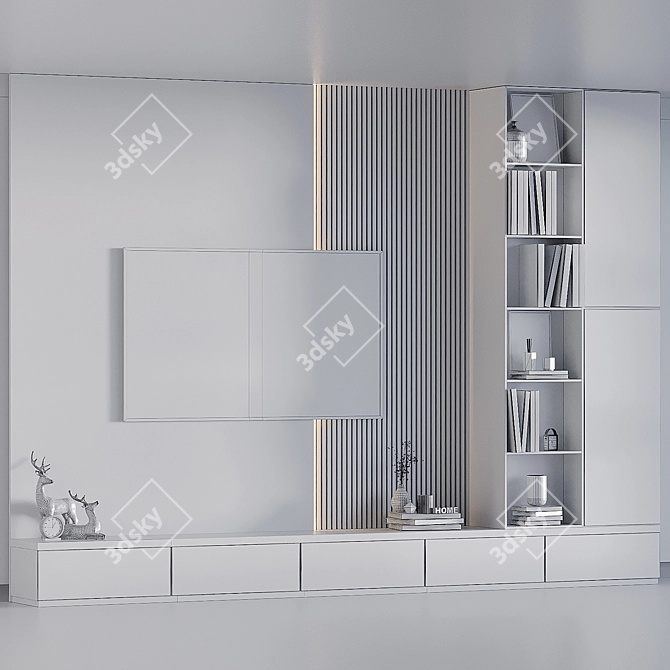 Modern TV Wall Unit 3D 3D model image 5