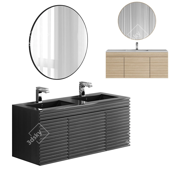 Lexmod Render Bathroom Vanity with Mirror 3D model image 1