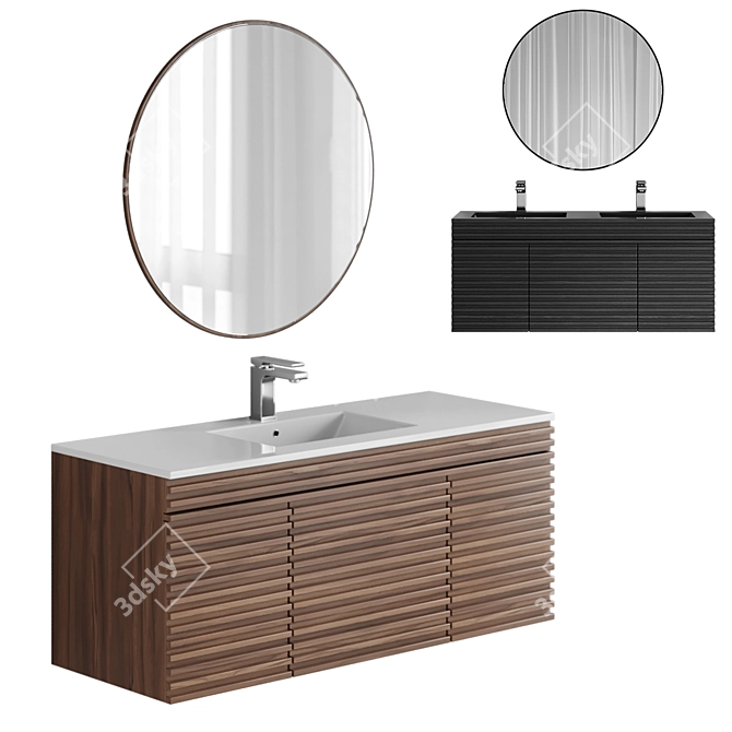 Lexmod Render Bathroom Vanity with Mirror 3D model image 2